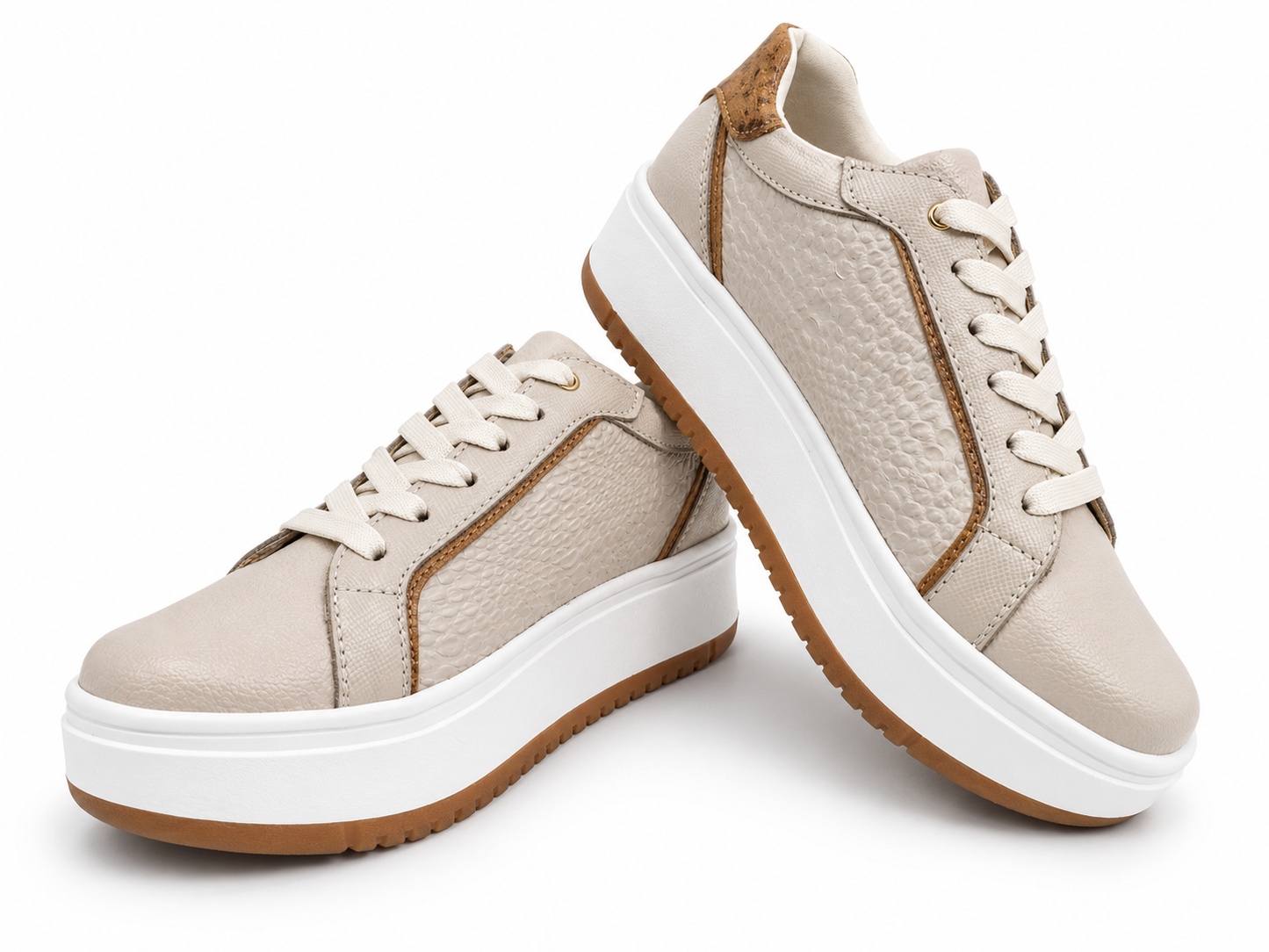 Tenis Sahara avena en cuero