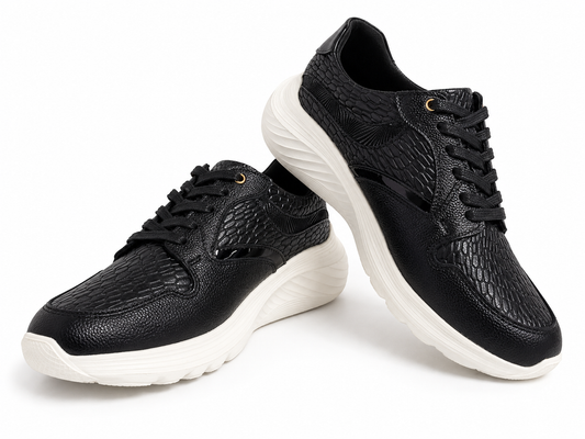 Tenis Génesis negro en cuero