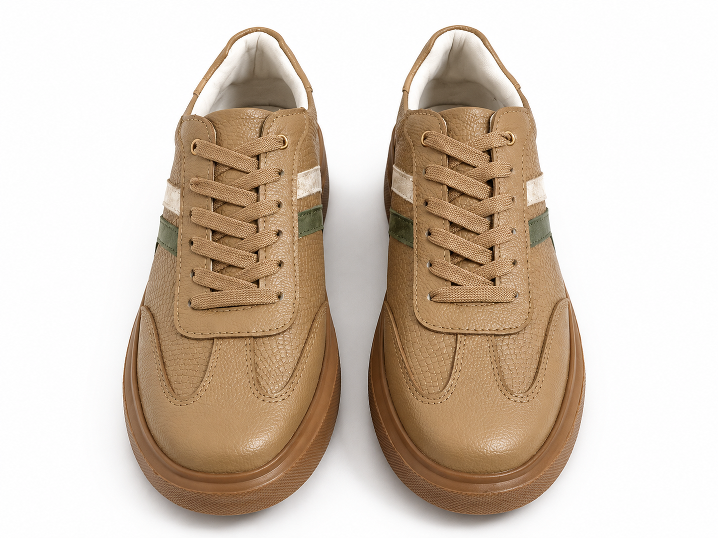 Tenis Oasis taupe en cuero