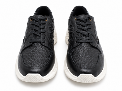 Tenis Génesis negro en cuero