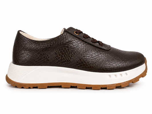 Tenis Sierra chocolate en cuero